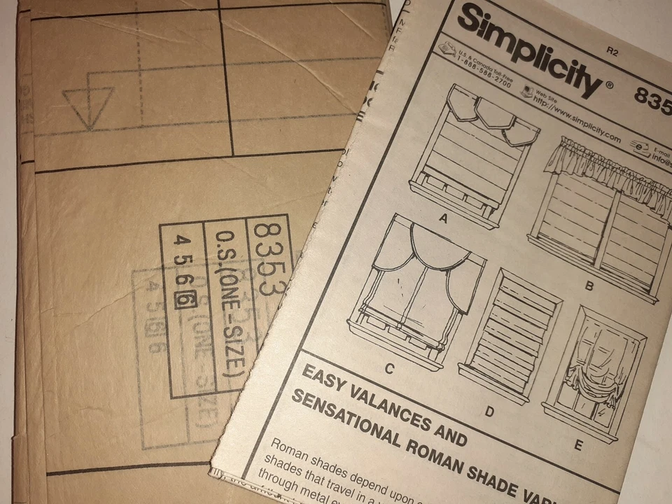 Simplicity 8353 Curtains Swag Shades Valances Home Sewing Pattern Window UC FF - Image 3 of 4