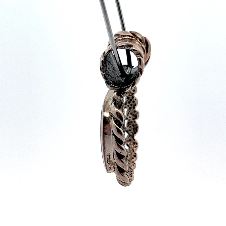 Colgante Grande De Ónix Negro Creado En Laboratorio De Plata Esterlina - Imagen 2 de 4