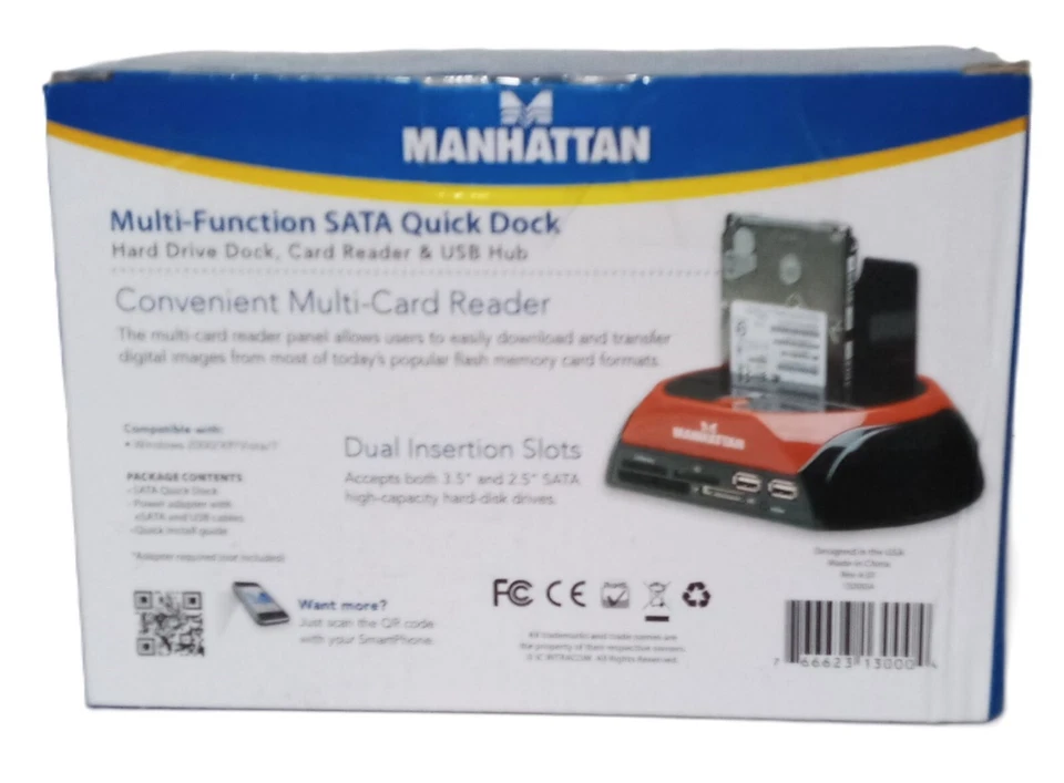 USB/ Multi-Function SATA 3.5"/2.5" HD Quick Dock/ USB Hub + Card Reader - 130004 - Image 4 of 4