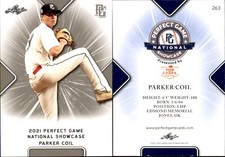 PARKER COIL 2021 LEAF PERFECT GAME NATIONAL SHOWCASE ROOKIE CARD #263