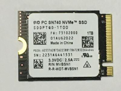 SN740 1TB 増設済 SteamDeck スチームデック 1TB 2230 WD SN740 1TB M.2 2230 SSD NVMe PCIe For Steam Deck ASUS ROG