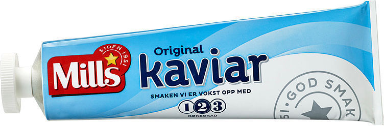 Tubo grande Norwegian ""Mills Kaviar"", 245 gramos. El caviar original desde 1952