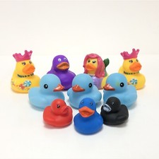 Rubber Duck Lot Of 10 Mixed Size/Color Bath Pool Mermaid Princess Jeep Ducking