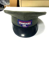 VINTAGE STANDARD OIL GAS STATION SERVICE MAN HAT REPURPOSED MILITARY CAP?