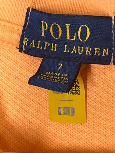 Ralph Lauren Polo Shirt Boys Size 7 Kids Top Short Sleeve Orange Casual Tee - Picture 5 of 12