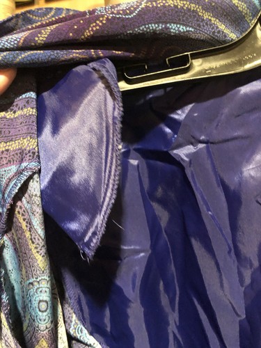 Giacca blazer vintage Kensington Square 2XL viola blu verde floreale anni 80 carriera - Foto 7 di 7