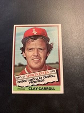 #211T Clay Carroll chicago White Sox 1976 Topps  Baseball Card Cb7-4 TRADED