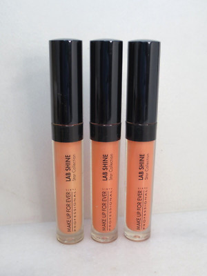 MAKE UP FOR EVER LAB SHINE STAR COLLECTION PEARLY LIP GLOSS S6 0.09 OZ NWOB 3PC