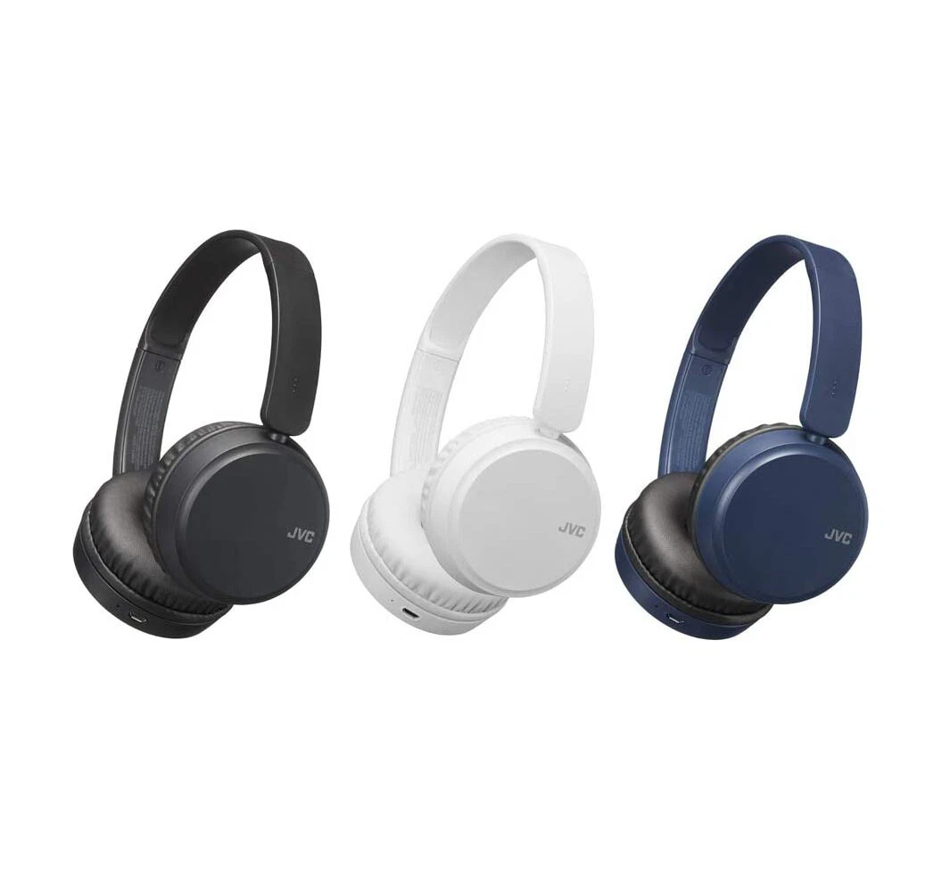 JVC Deep Bass Wireless Bluetooth On Ear Headphones Black White