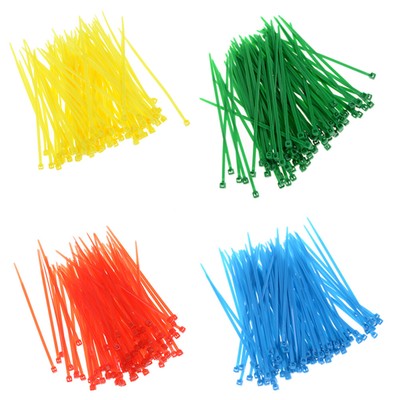 100pcs 3x100mm Nylon Plastic Colourful Cable Wire Organiser Zip Tie Cord Strap 