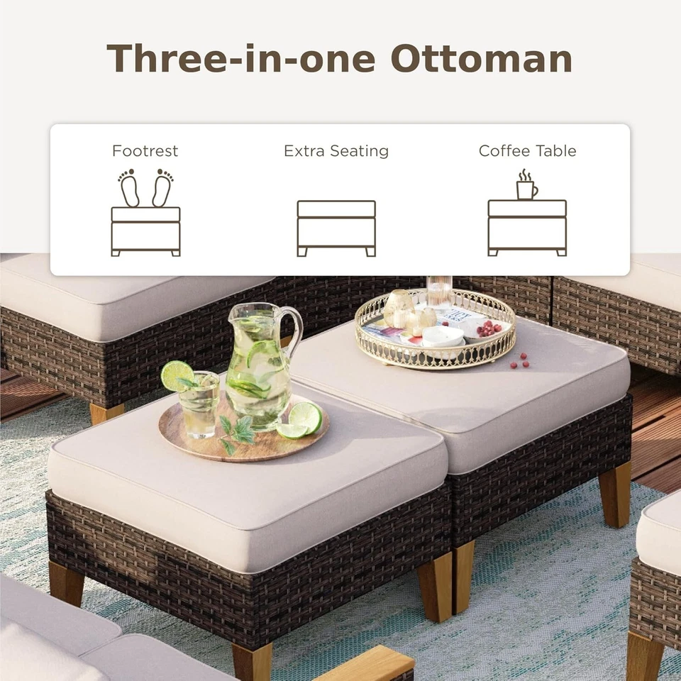 Polyrattan Gartenmöbel Sitzgruppe Gartenset Lounge Garnitur Set 10 Sitze - Bild 4 von 4