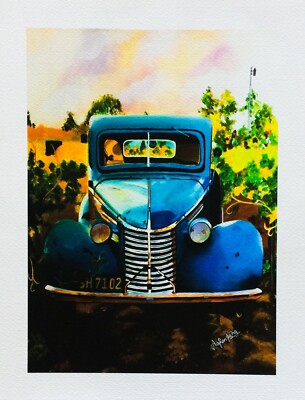 Vintage Car | Art Print | Painting| Home Decor | New | 10.3'' X 13.4'' | Limited E