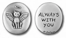 Cat Angel Pewter Pocket Token "Always With You" 0094 - Pet Memory Coin