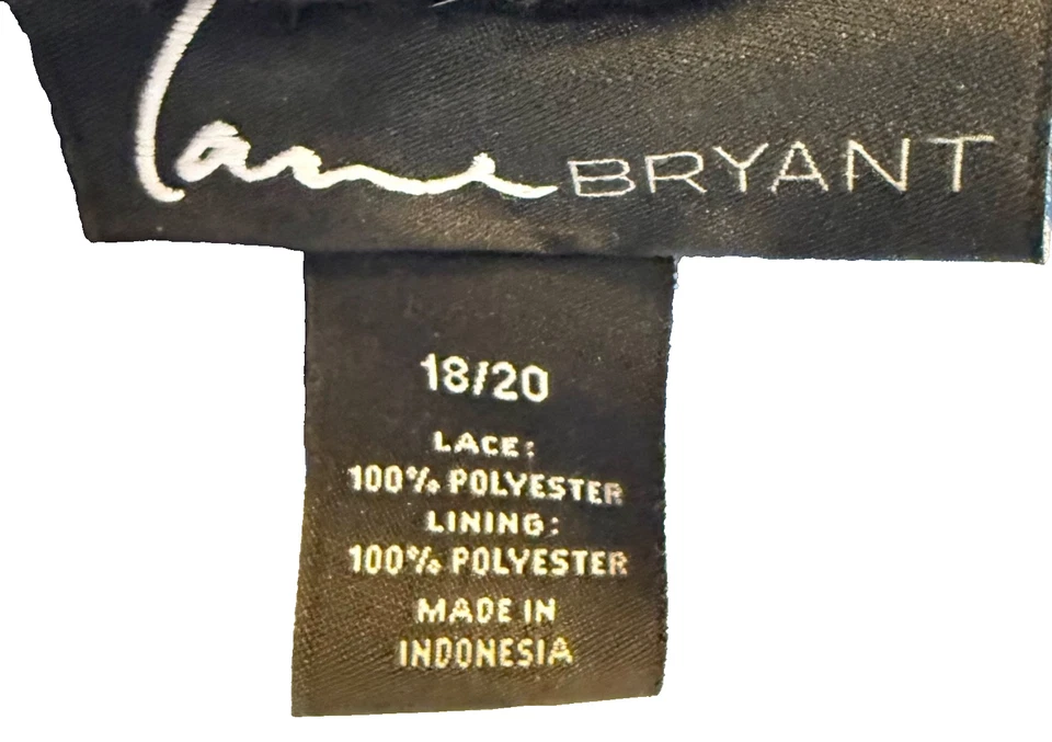 Lane Bryant Sheer Lace Midi Skirt Lined Wide Elastic Waist Black 18/20 NWOT - Image 3 of 4