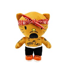 Tupac Hello Kitty Plush Toy 25cm /9.8 inchAesthetic 90s Hip Hop Rapper Plush