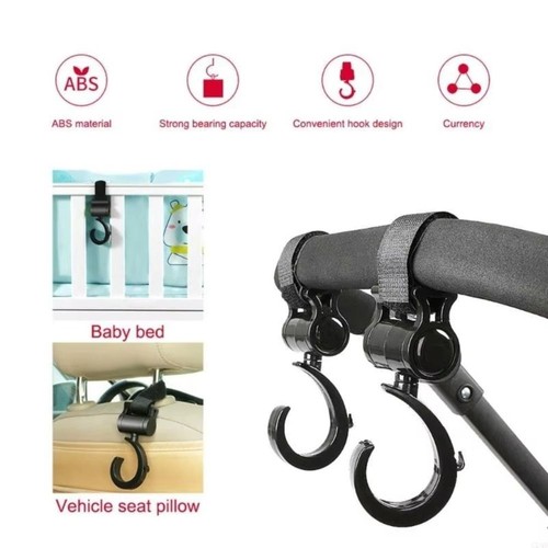 Large Hook Pushchair Hanger 360 Rotary Pram Accessories Stroller Hook Car Seat