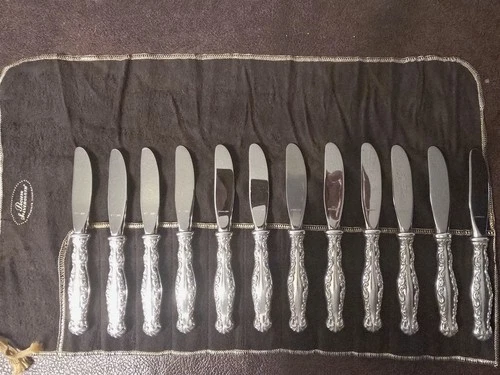 Gorham Sterling Silver Knife Set 12 pieces 6 1/4" with Pacific Silvercloth
