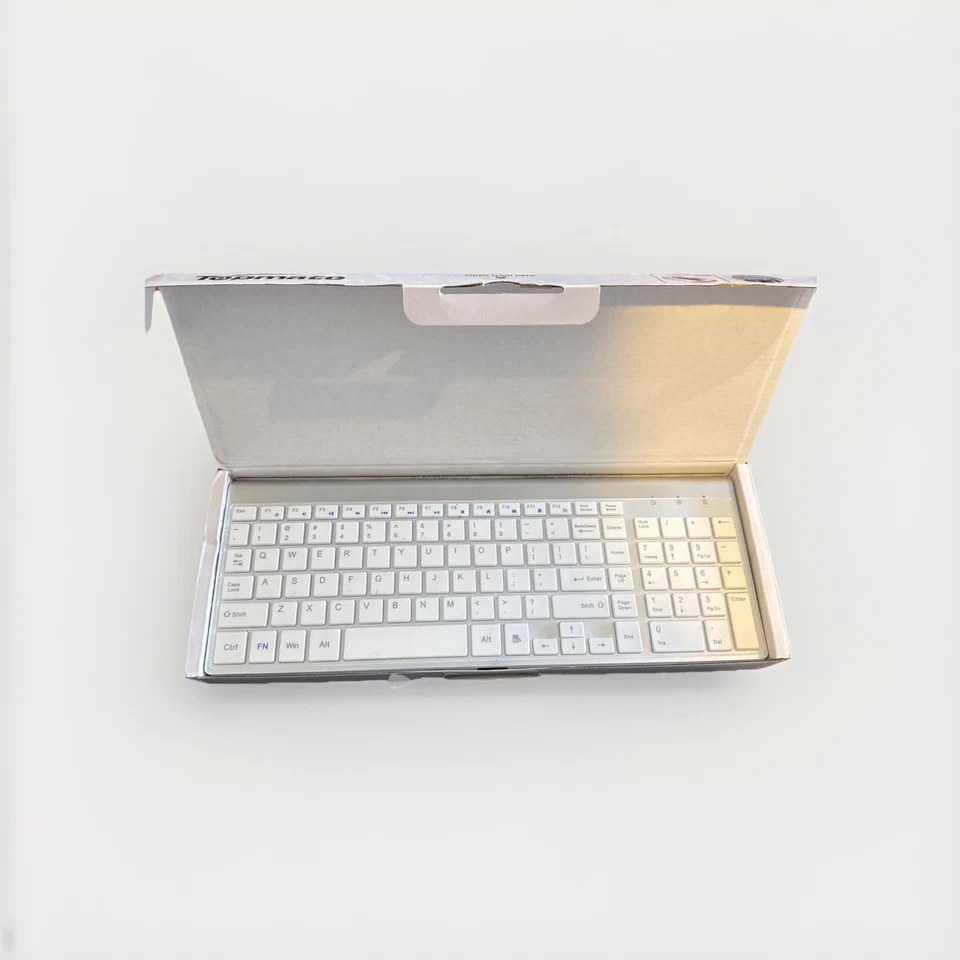 TopMate KM9000 Ultra Slim Wireless Keyboard and Mouse Combo White/Silver - Image 2 of 2