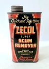 Vintage 1930's 40's Zecol Automobile Scum Remover Sign Nice Oil Can