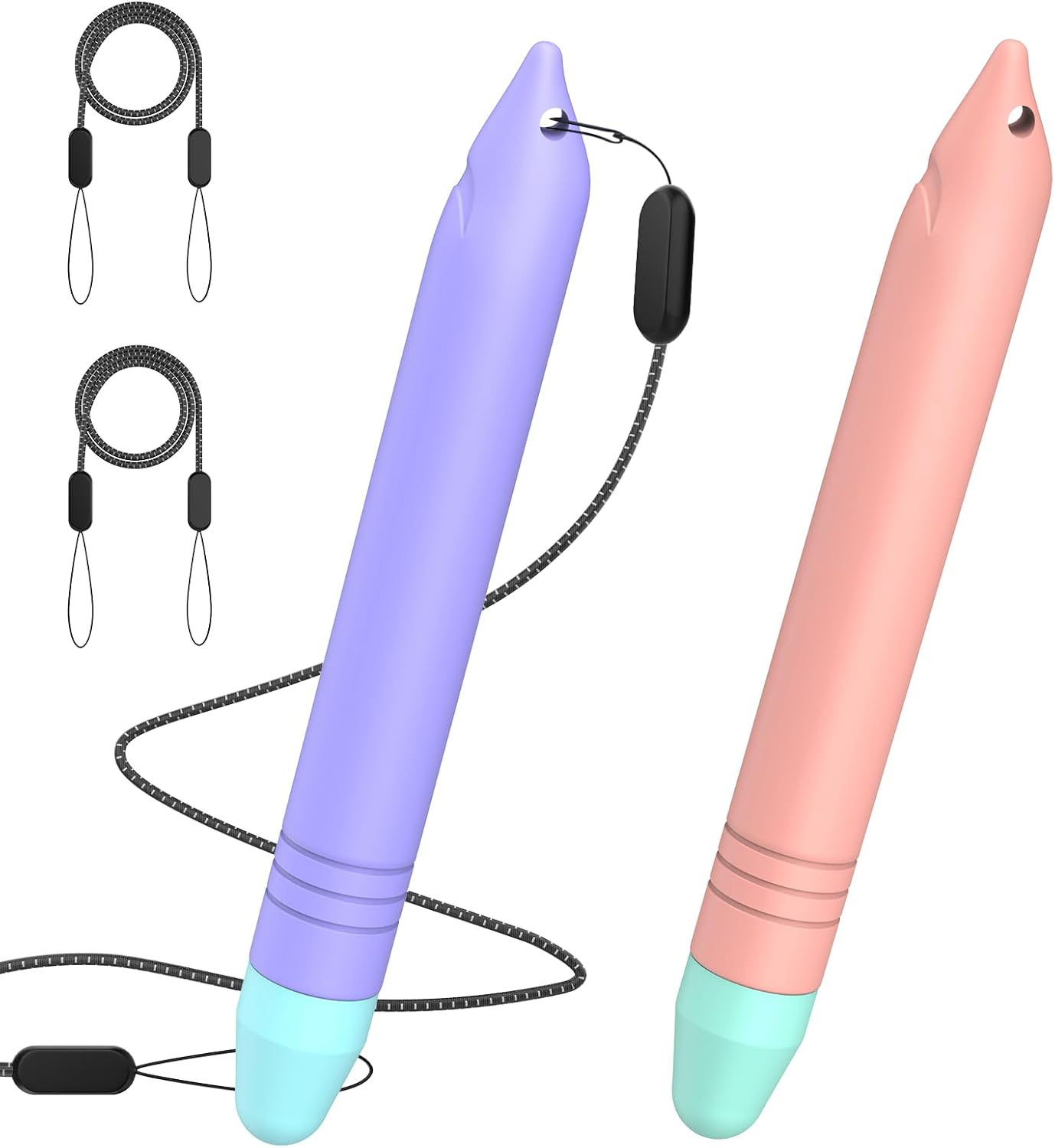 2 Pack Kid-Friendly Stylus Pens with Tethers for Amazon Tablets