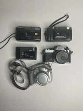 Lot of 5 Vintage Film Cameras Nikon Minolta Olympus Rollei + Canon AS-IS