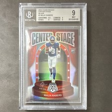2024 Panini Mosaic Malik Nabers Center Stage Silver Rookie #3 Giants BGS 9