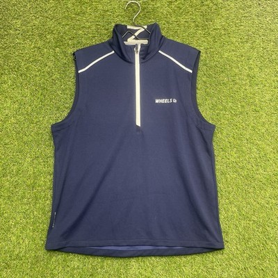 Zero Restriction Vest Mens Large Blue 1/2 Zip Golf Sleeveless Tech Performance