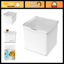 Storage Lid Bin Organizer - White Plastic Container for Home  Office Use