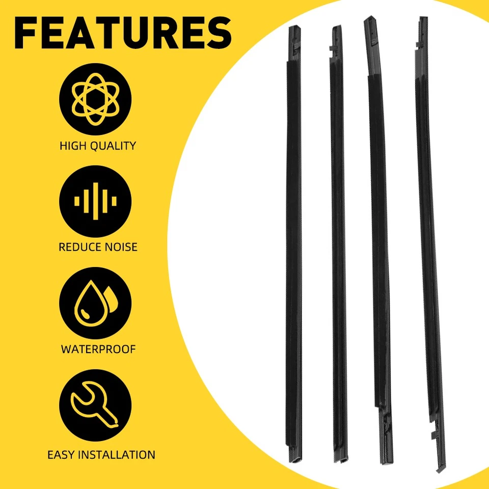 Sello para Honda Civic Sedán 2016-2021 4 piezas Resistente a la intemperie Moldura Cinturón Ventana Foto 3 de 4