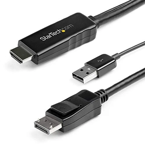 StarTech 2m [6ft] HDMI to DisplayPort Cable 4K 30Hz - Active HDMI 1.4 to DP 1.2