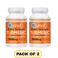 Qunol Extra Strength Turmeric 1000mg, Ultra Absorption, 120ct × 2 Pack