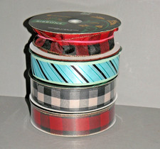 Pack Of Four Member's Mark Premium Wired Ribbon 1.5 in Wide x 50 Yard - 2 New