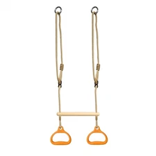 Trapeze Swing Gym Equipment Rings Bar Adjustable For Kids Adults Backyard Playgr