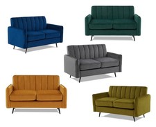 Velvet Sofas: Ella Compact 2 Seaters - 5 Colours - FREE, QUICK & EASY DELIVERY
