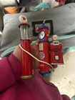 Vintage Gas Pump Collectible Set: Texaco Visible Pump, Red Crown Quartz Clock, a