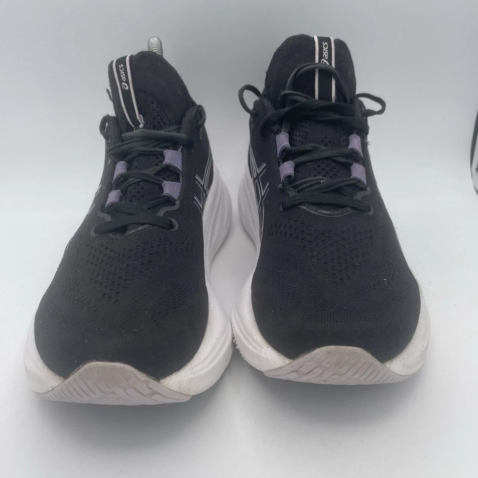 Asics Gel-Nimbus 26 Mujer 8 Zapatos Negro Púrpura Tenis para Correr Gimnasio 1012B601 Foto 2 de 4
