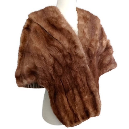 Nerz Stola Schal Halstuch Shrug Honig Rot Braun Vintage MCM Louis Laurie Philly MÄNGEL - Bild 6 von 24