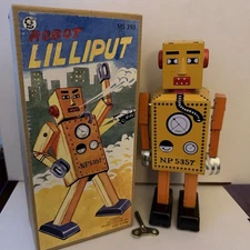 Schylling Robot Lilliput Wind Up Tin Toy Figure MS393 Boxed Made In China