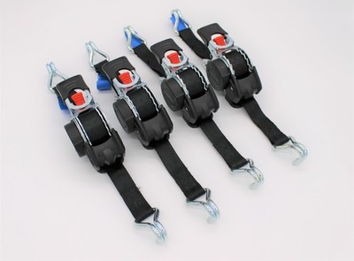 Automatik-Spanngurt/Zurrgurt, LxB: 3,0 m x 25 mm, mit Spitzhaken, schwarz, 4 St.