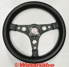 Rs Watanabe Falcon Steering Wheel 340mm Red Label Black Genuine Jdm New