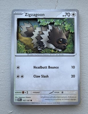 Zigzagoon 167/197  Shadowbox 3D custom Pokémon Art 