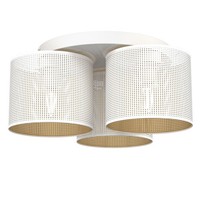 Deckenlampe Metall Kunststoff Weiß Gold Wohnzimmer Ø45 Cm Deckenleuchte Rund