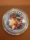 1921 Colorized Morgan Silver Dollar