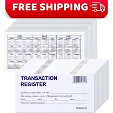 24 PCS Check Registers for Personal Checkbook, Easy to Read Checkbook Register