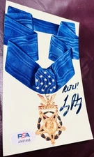 LEROY PETRY Medal of Honor SIGNED 4x6 Photo PSA/DNA MOH