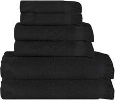 Cotton 6 Piece Towel Set, Quick Dry, Bathroom Essentials, Shower, Spa, Luxury...