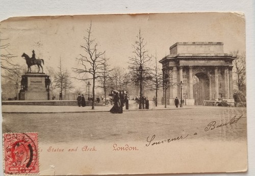 VINTAGE POSTCARD 1905 WELLINGTON'S STATUE AND ARCH - Picture 1 of 2