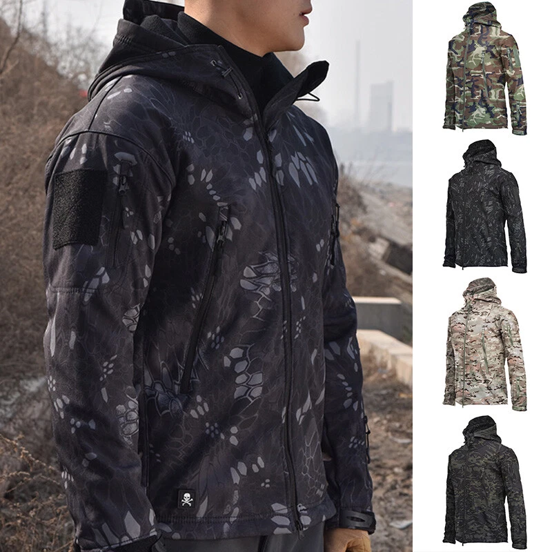 Waterproof Tactical Soft Shell Men Jacket Coat Army Military Windbreaker Outdoor - Image 4 of 4