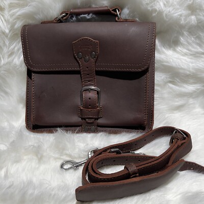 Saddleback Brown Leather Messenger Crossbody Bag/purse  11''×9.5''×2''