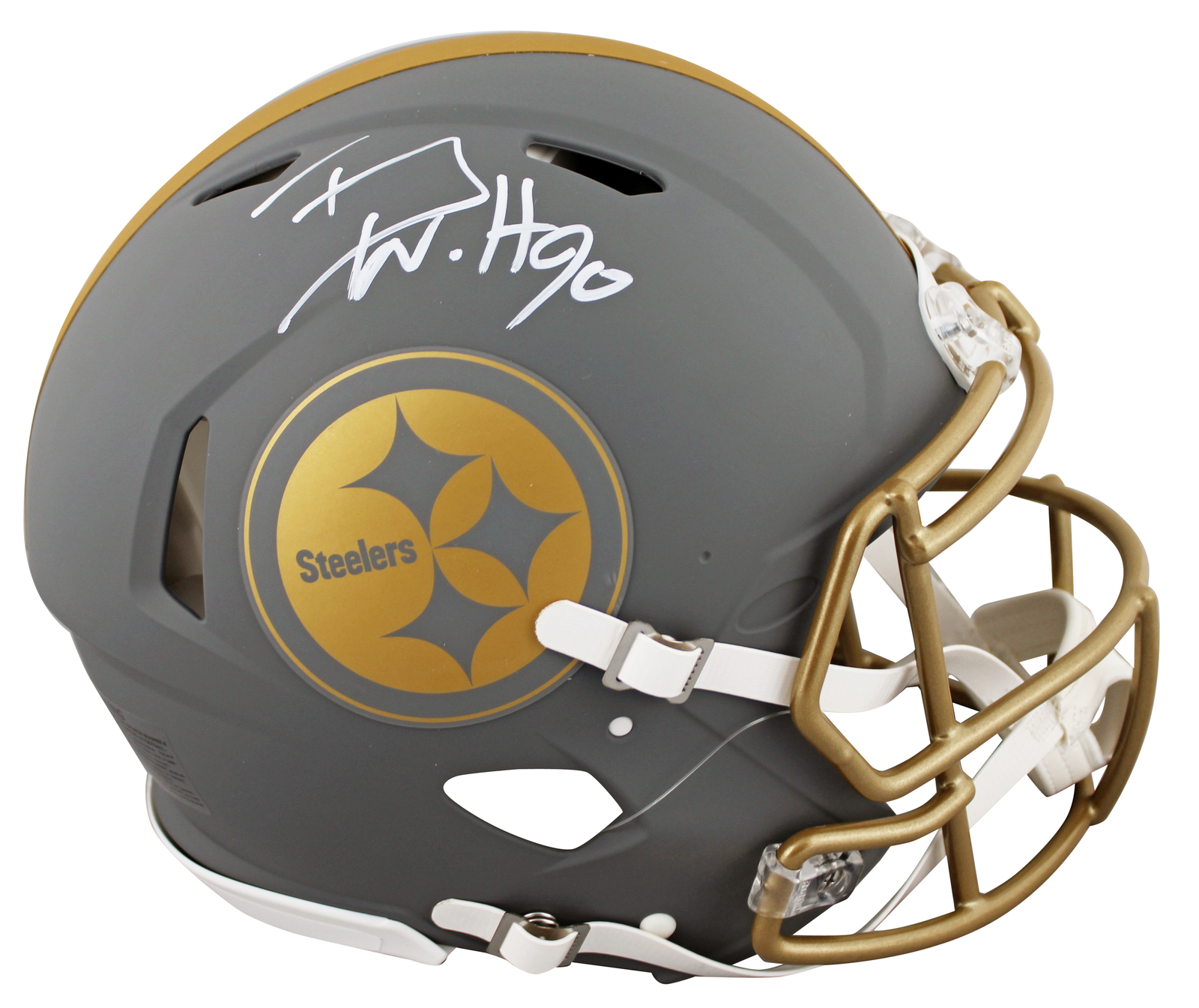 T.J. Watt Autographed Signed Pittsburgh Steelers Steelers Slate Full Size Speed Proline Helmet BAS Witnessed 